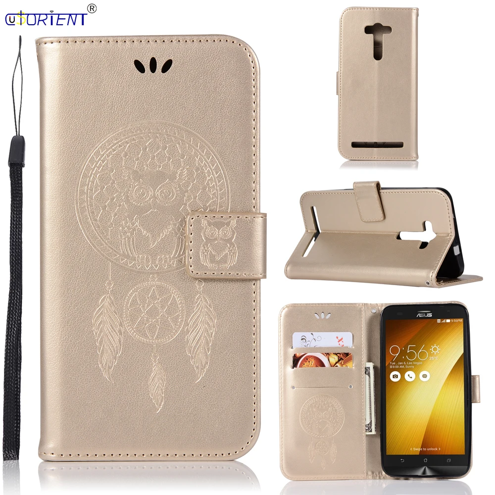 Кожаный чехол портмоне для ASUS Zenfone 2 Laser 5 дюйма ZE550KL Z00LD с отделением карт телефона
