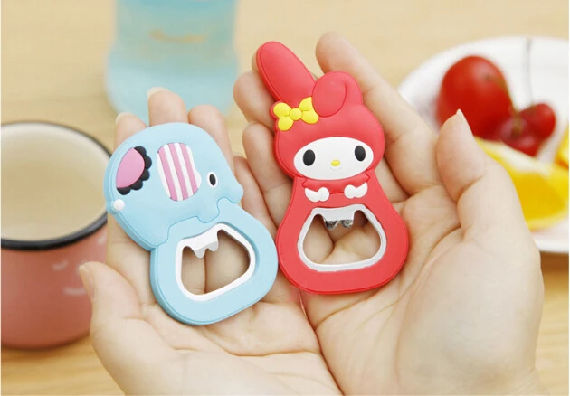 1 шт. симпатичная мультяшная силиконовая многофункциональная открывалка для