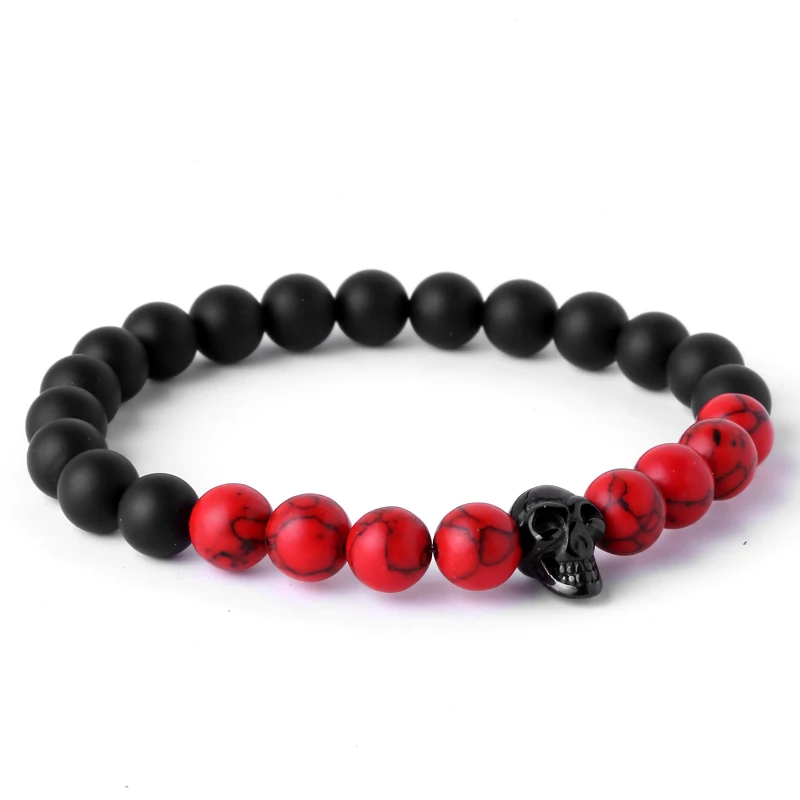 Мужской браслет Mcllroy с красными бусинами модный мужской Браслет из черной