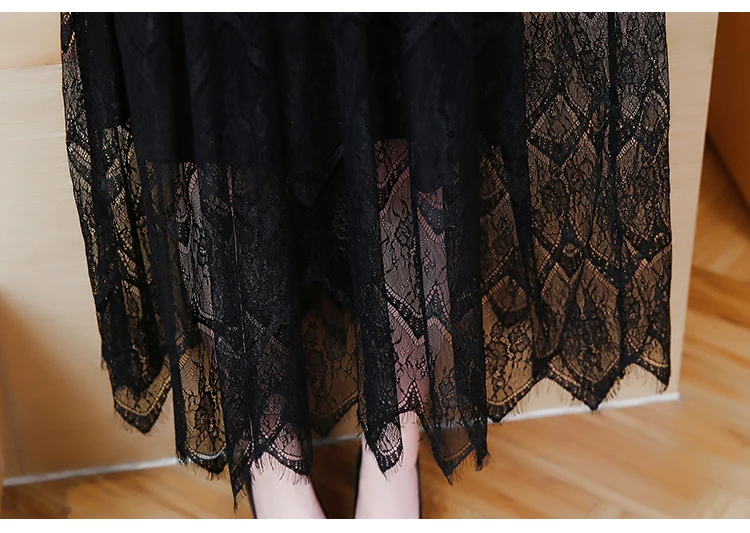 Moda mujer, летние платья размера плюс для женщин, 4xl, 5xl, 6xl, большие размеры, черное кружевное элегантное платье, уникальное женское винтажное платье
