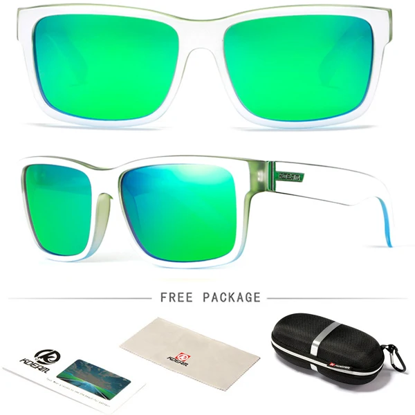 C3 White Frame KDEAM, квадратные, поляризационные солнцезащитные очки, мужские, модные, для вождения, солнцезащитные очки, спортивный стиль, очки, ультралегкие, оправа, мужские, Gafas RX119 - Цвет линз: C3 White Frame