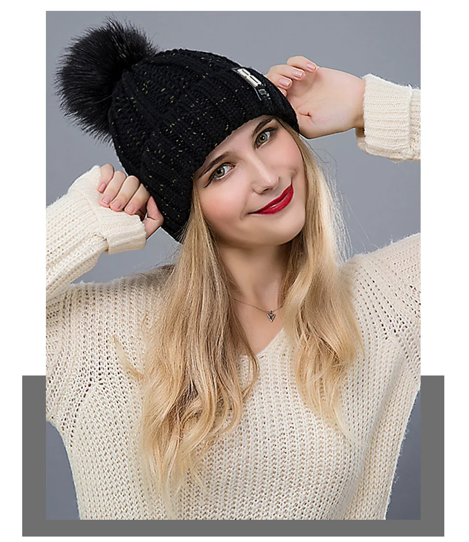 IWINTER, модная женская зимняя шапка, для девушек, Skullies Beanies, зимняя шапка s для женщин, вязаная шапка с помпонами, теплая Толстая Женская шапка