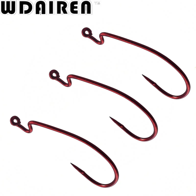 WDAIREN 20 шт./лот широкий живот Кривошип крючки Texas Rig рыболовная червячная приманка