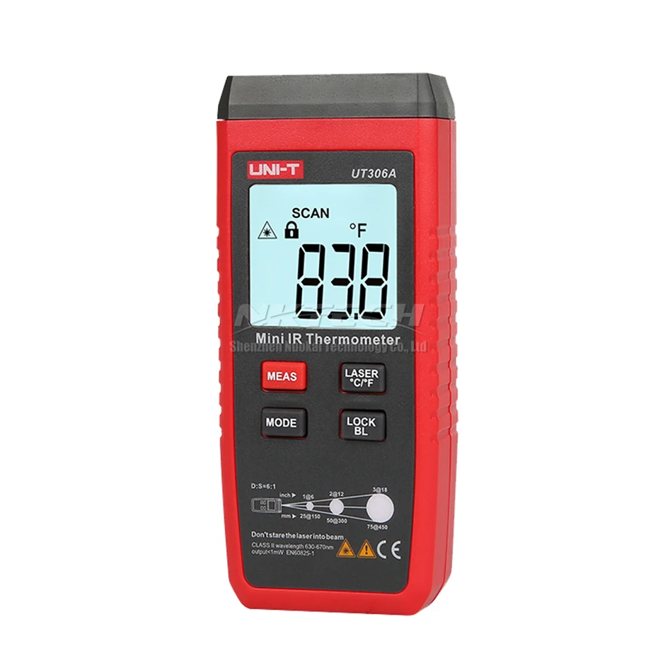 UNI-T UT306A мини ЖК-дисплей инфракрасный термометр-35 ~ 300C/- Большой размерный ряд (31-572F