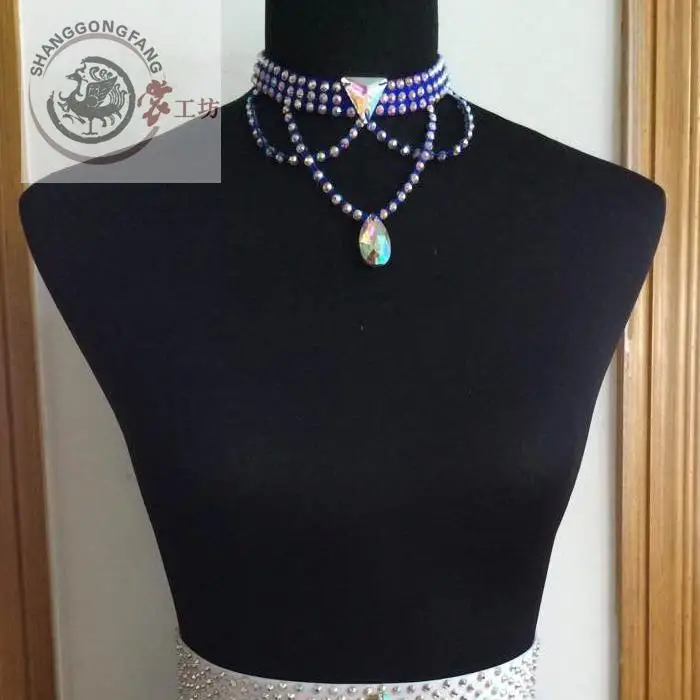 New style latin dance accessories Gems necklace for women necklaces | Тематическая одежда и униформа