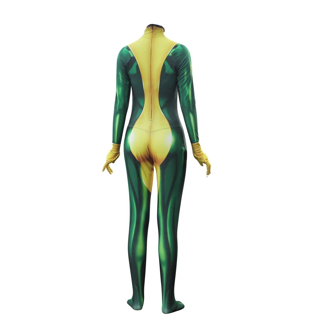 3D принт X-men Rogue Косплей Костюм лайкра спандекс сексуальный комбинезон Zentai Женщина Супергерой Хэллоуин X мужские костюмы
