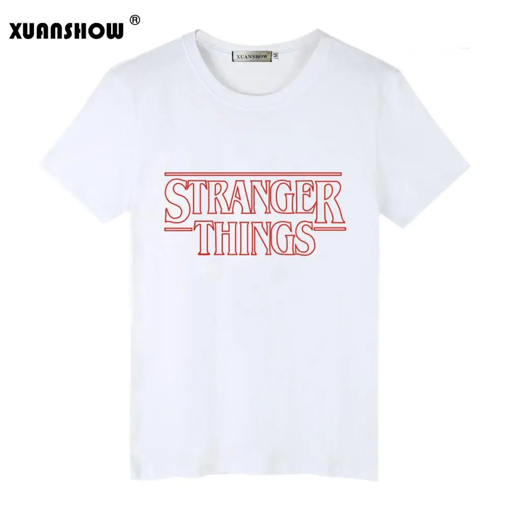 White XUANSHOW футболка Летняя женская рубашка странные вещи с буквенным принтом повседневные женские топы с коротким рукавом модная женская одежда - Цвет: White