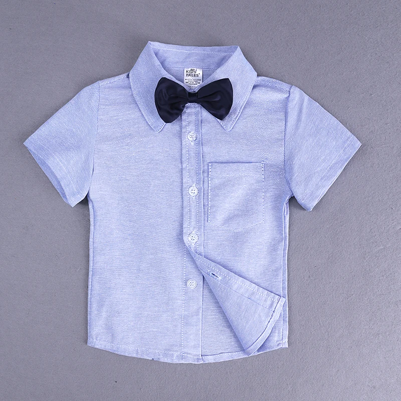 Summer Children Clothing Set Fashion Boys Suit Kids Clothes Cotton Short Sleeve Pure Shirt + Suspender Shorts 2Pcs/Sets MB448 |
