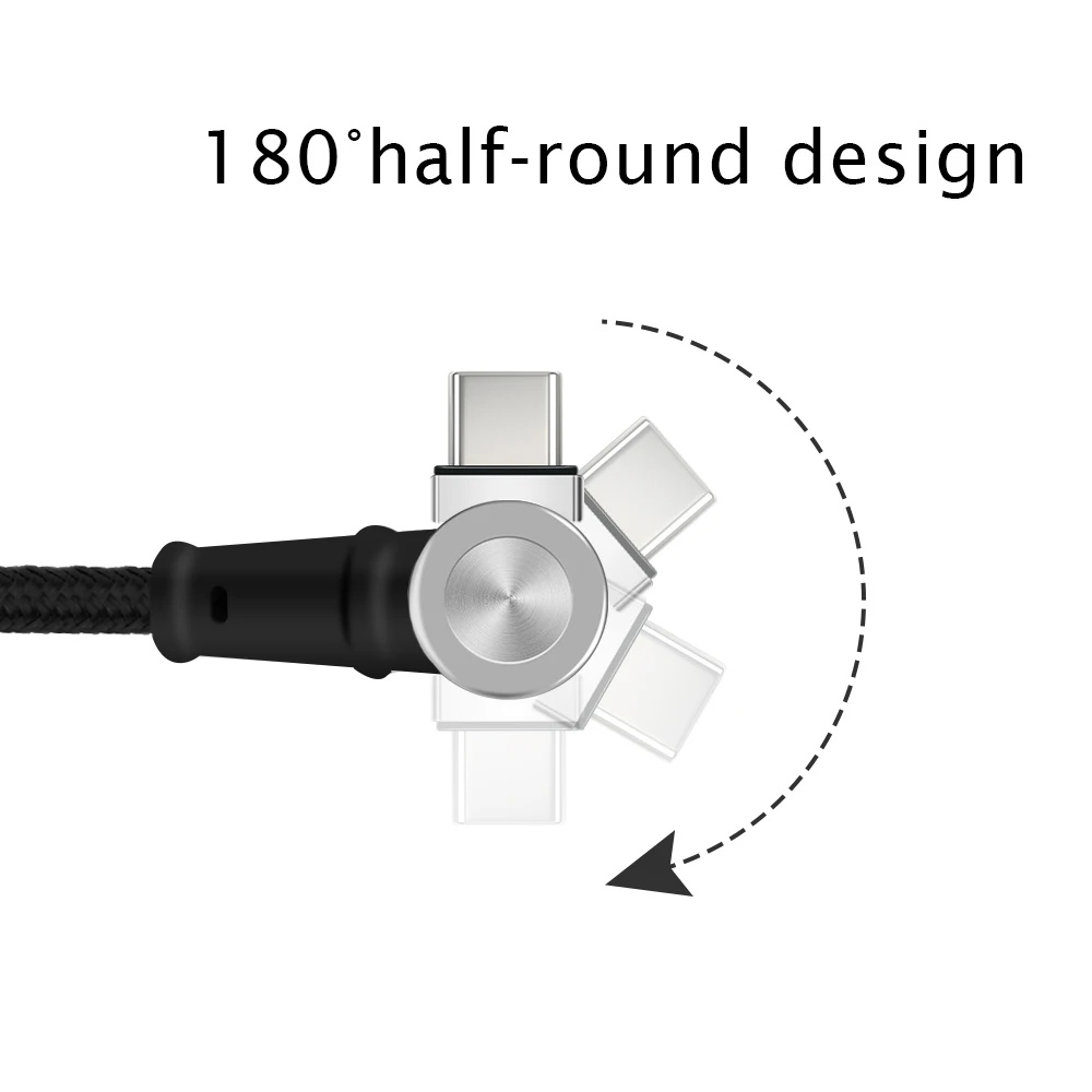 Полукруглый Магнитный кабель Micro USB 180 градусов для iPhone Samsung Type c зарядный адаптер