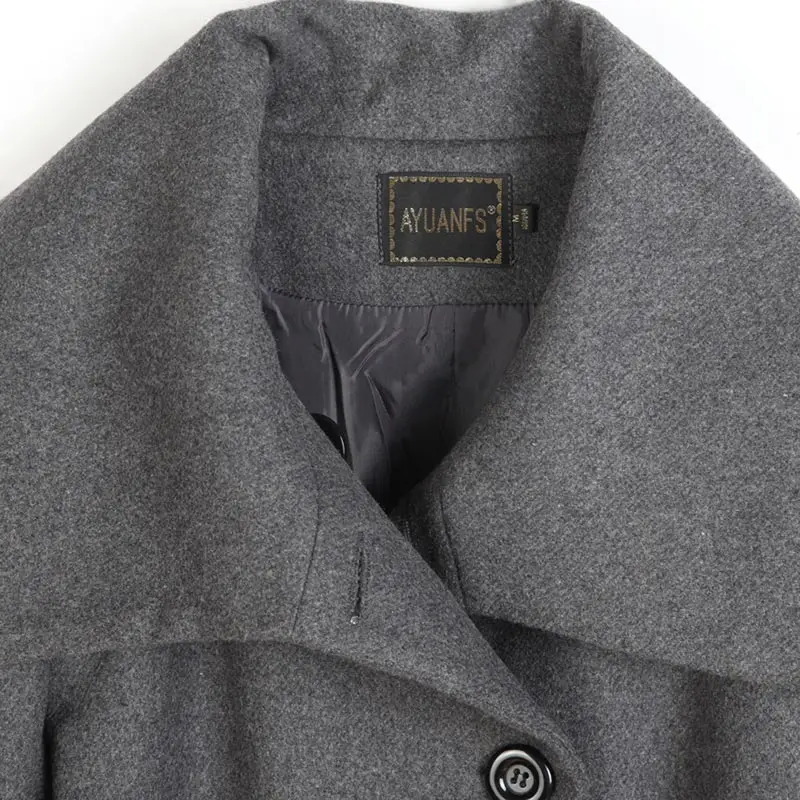 2016 осень зима шерстяное пальто Для женщин тонкий длинный Шерстяное отложной