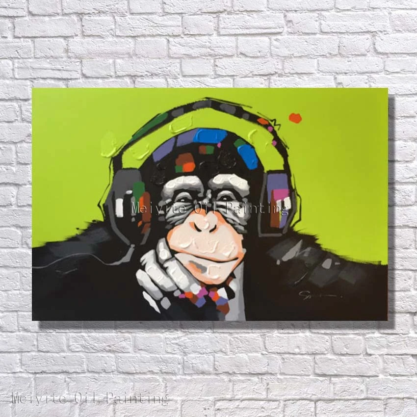 Картина три обезьяны в наушниках очках