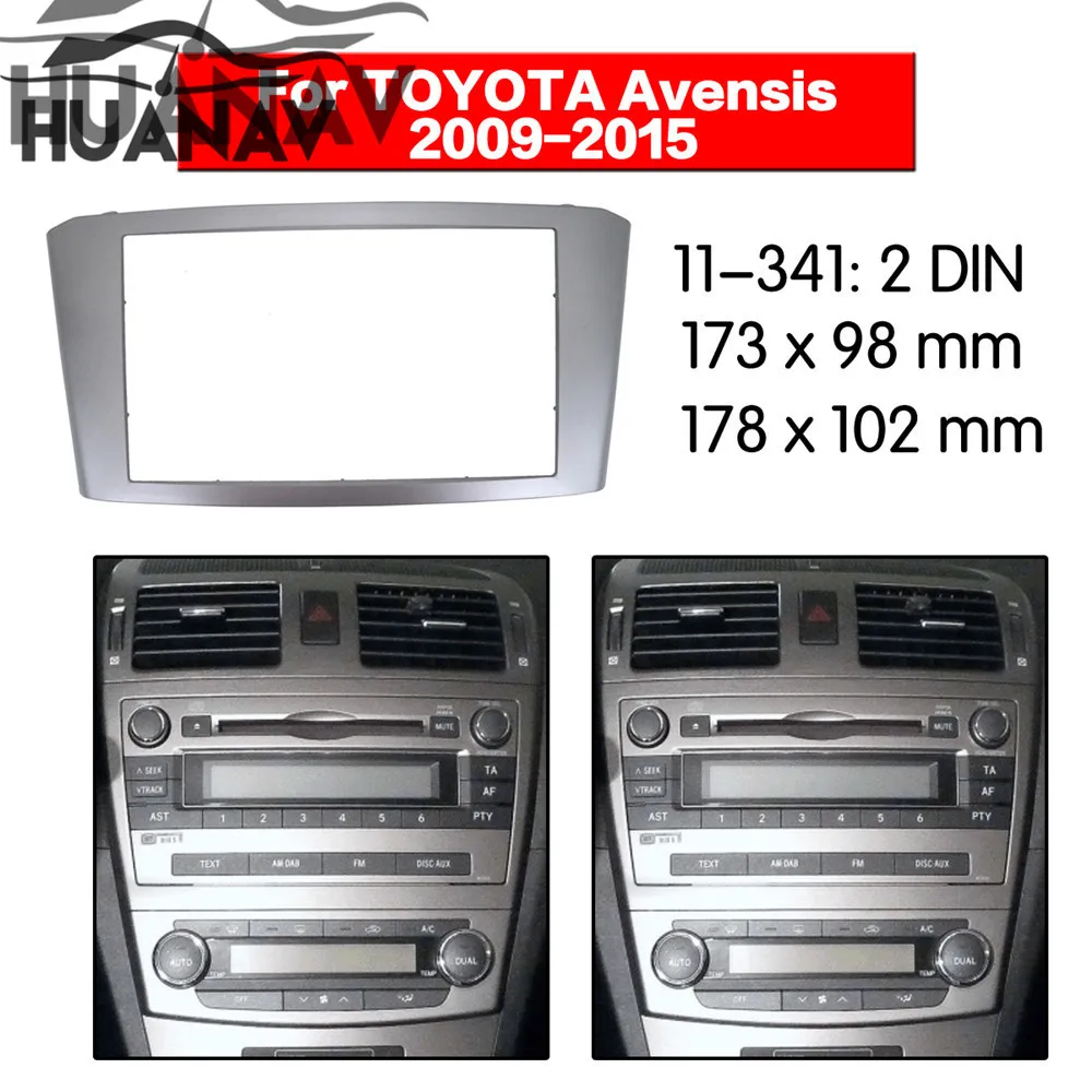 

HUANAV Car Radio stereo Fitting Kit installation adapter fascia for 2009-2015 Toyota Avensis 2DIN fascia Stereo Frame Audio