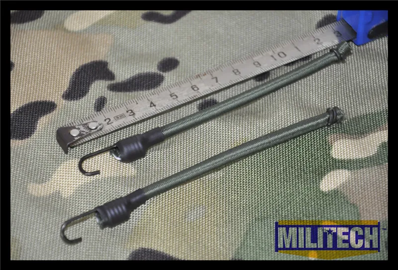 

MILITECH Oliver Drab OD Color Bungee Cords With Hook For NVG Helmet Rails System DEVGRU OPS FAST Mich ACH PASGT Gentex Helmets