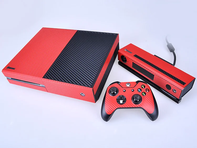 Красная виниловая защитная наклейка из углеродного волокна для Microsoft Xbox One и 2