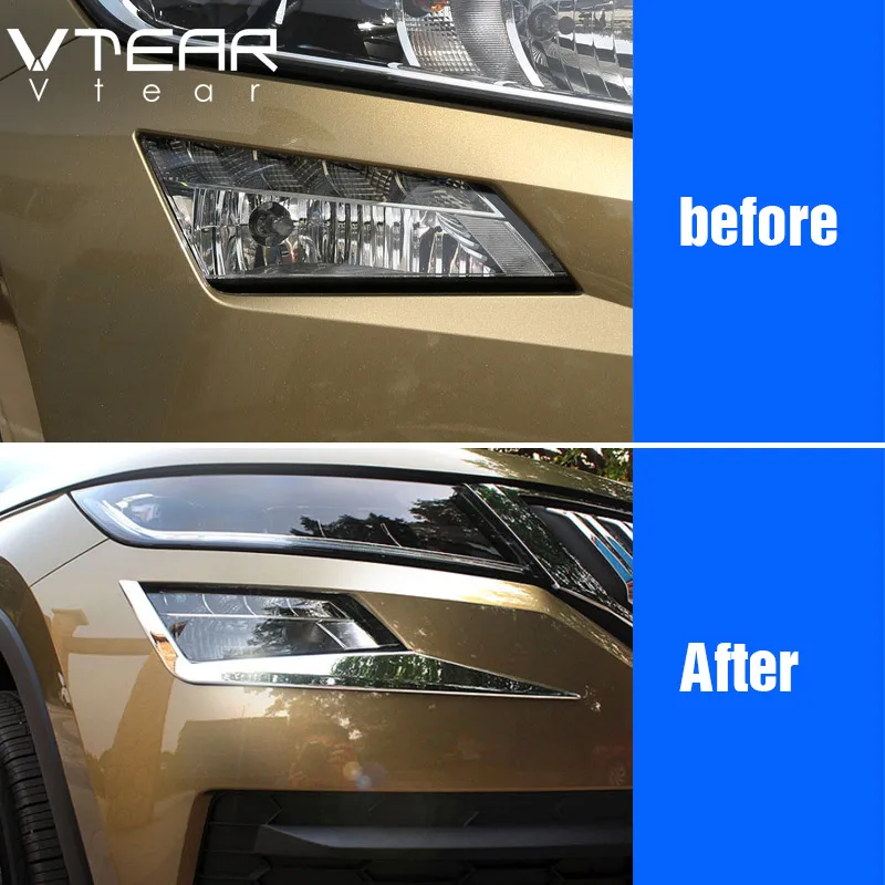 Vtear для Skoda Kodiaq шкода кодиак Противотуманные фары Крышка передняя задняя противотуманная фара автомобиля-Стайлинг украшения внешняя хромированная отделка Аксессуары 17-19