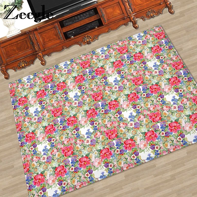 

ZeegleDoor Mat Flower Carpet For Living Room Anti-slip Kitchen Rugs Bathroom Mat Soft Carpets For Children Kids Bedroom Rugs