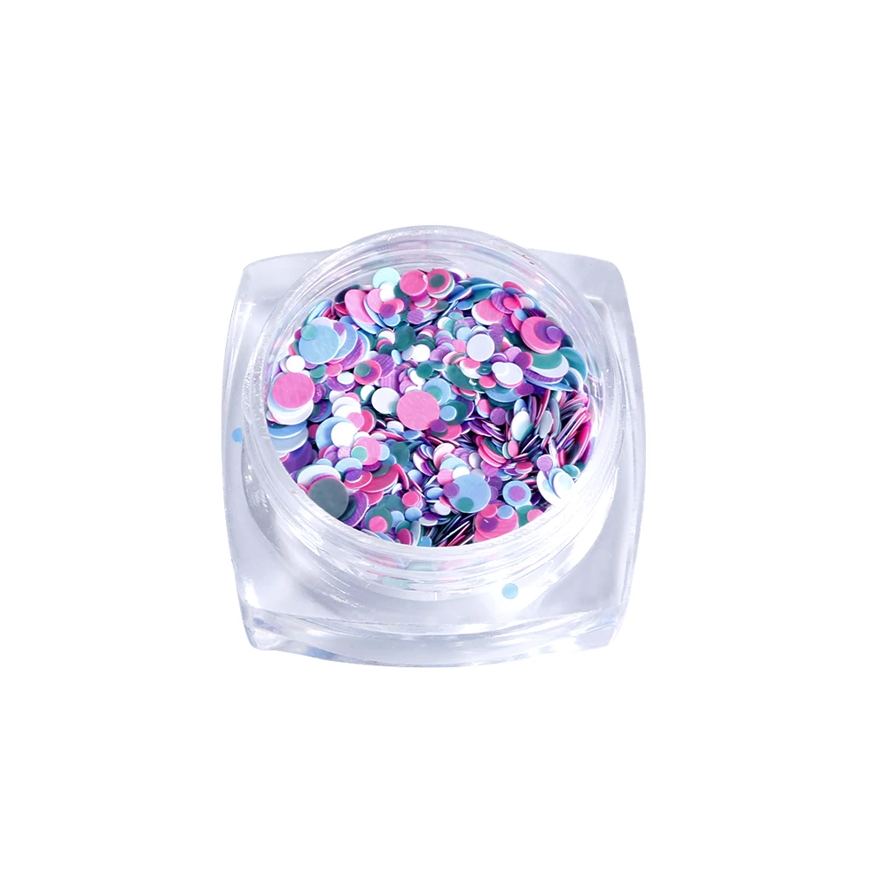 12Jar/набор микс Размер лак для ногтей блестки цветные круглые формы Nailart блестящие