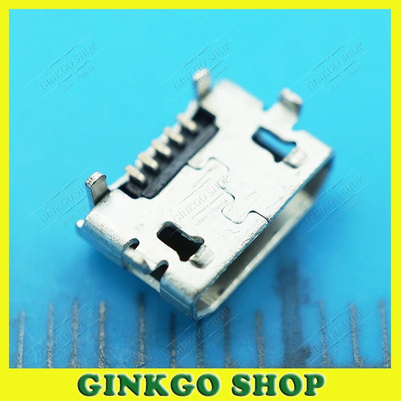 1000 шт./лот разъем Micro USB 5-контактный для зарядки и передачи данных с клаксоном