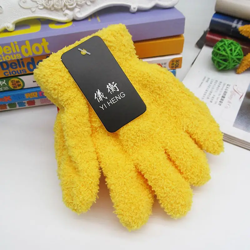 yellow Желтые милые детские перчатки, рукавицы, теплые зимние аксессуары для мальчиков и девочек - Цвет: yellow