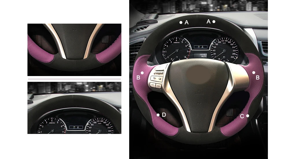 MEWANT Черный Бежевый кожаный чехол на руль для Nissan Teana 2013- Altima 2013- X-Trail- Qashqai