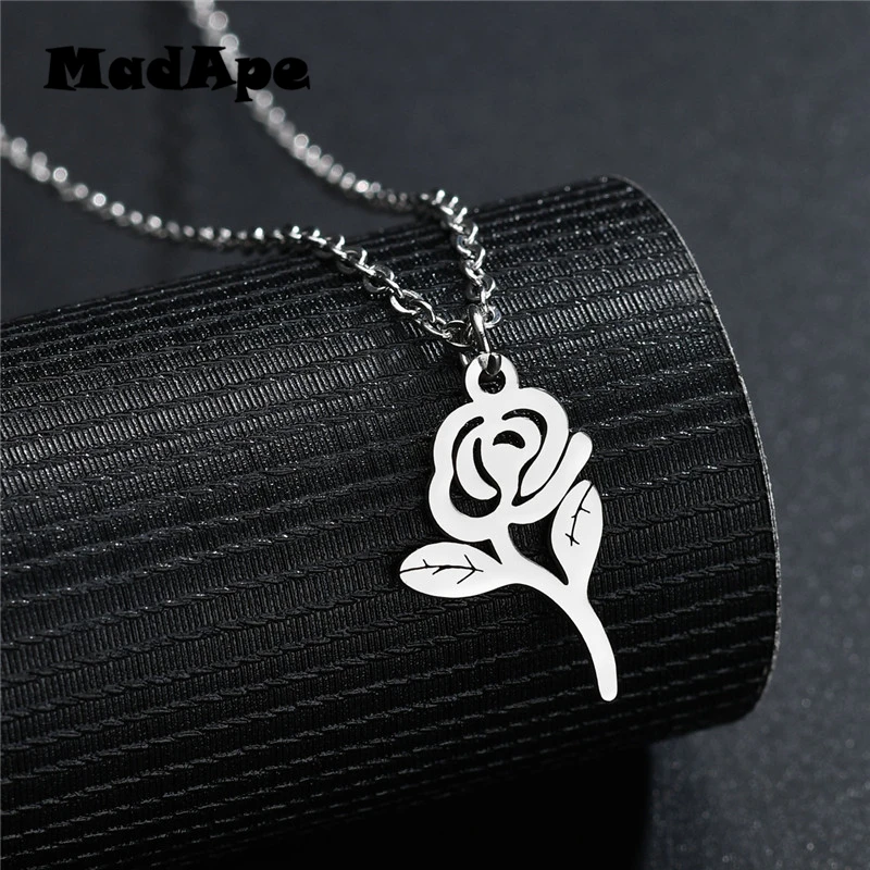 Женское колье чокер MadApe Bijoux Femme Collier Золотистое Ожерелье с розовым цветком