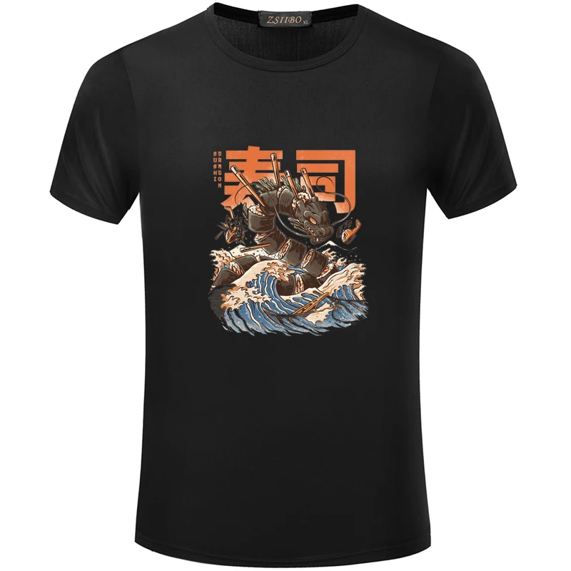 Футболка с принтом Great Sushi Dragon для мужчин и женщин футболка коротким рукавом в
