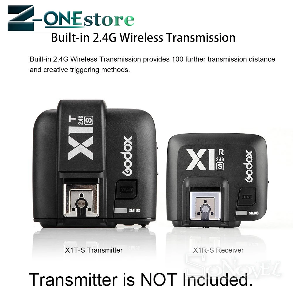 

GODOX X1S TTL 2.4G 1/8000s HSS Wireless Flash Trigger X1T-S Transmitter X1R-S Receiver for Sony A58 A7RII A99 A7R A6300