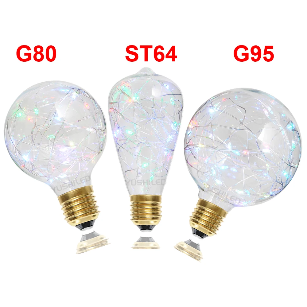 СВЕТОДИОДНАЯ Гирлянда G80 G95 ST64 220 В переменного тока несколько цветов | Лампы и