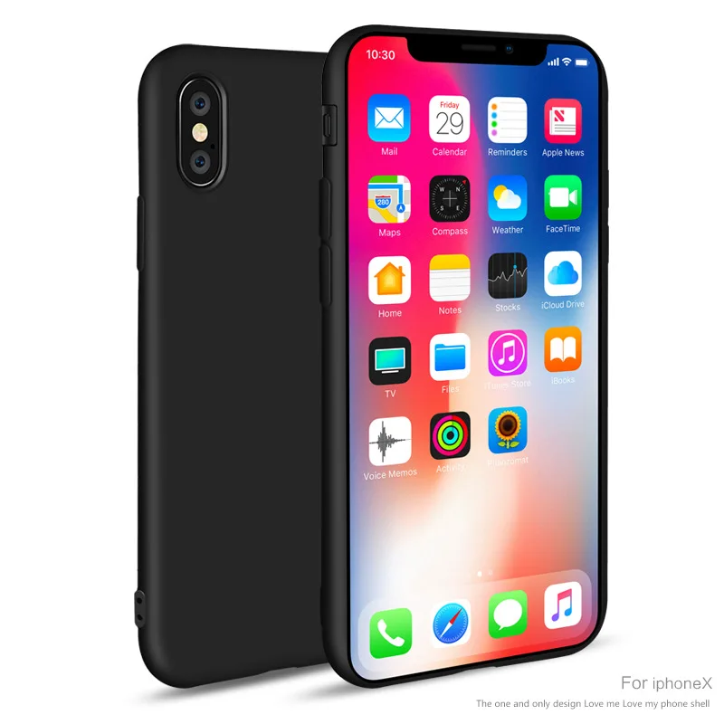 Матовый чехол для телефона из ТПУ iPhone XS X 7 8 Plus 6s мягкая задняя крышка ярких цветов