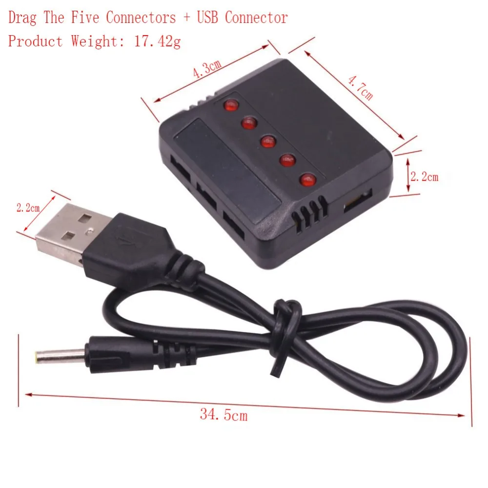 1 шт. Новый перетащите пять разъемов и USB разъем 3 7 В литиевая батарея Баланс