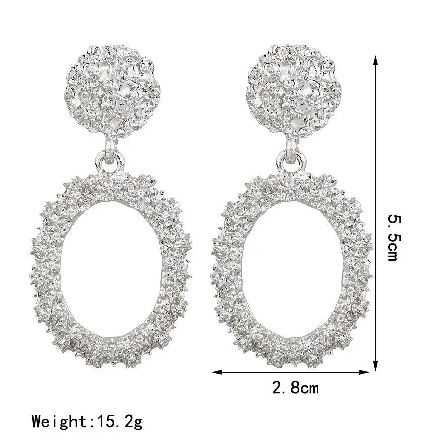9 silver color Большие серьги, Преувеличенные матовые серьги-гвоздики для женщин, металлические серьги, золото, серебро, цвет черный, желтый, красный, серьги, креативное ювелирное изделие - Окраска металла: 9 silver color