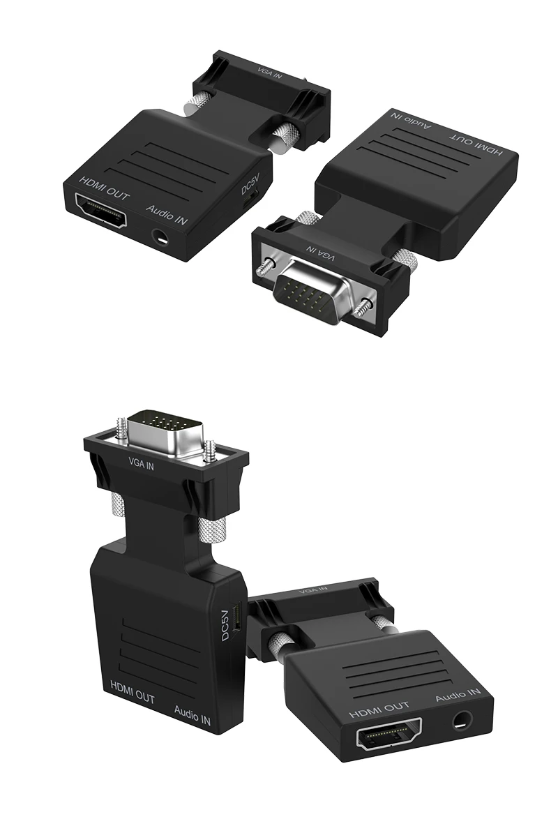 VGA к HDMI адаптер конвертер Женский к мужской с аудио адаптер питания Поддержка 1080P сигнала VGA к HDMI аудио 5 В DC разъем