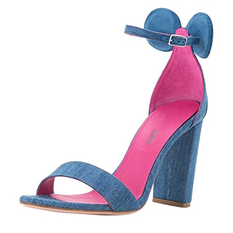 Женские вечерние босоножки COCOAFOAL с открытым носком черные синие Большие размеры