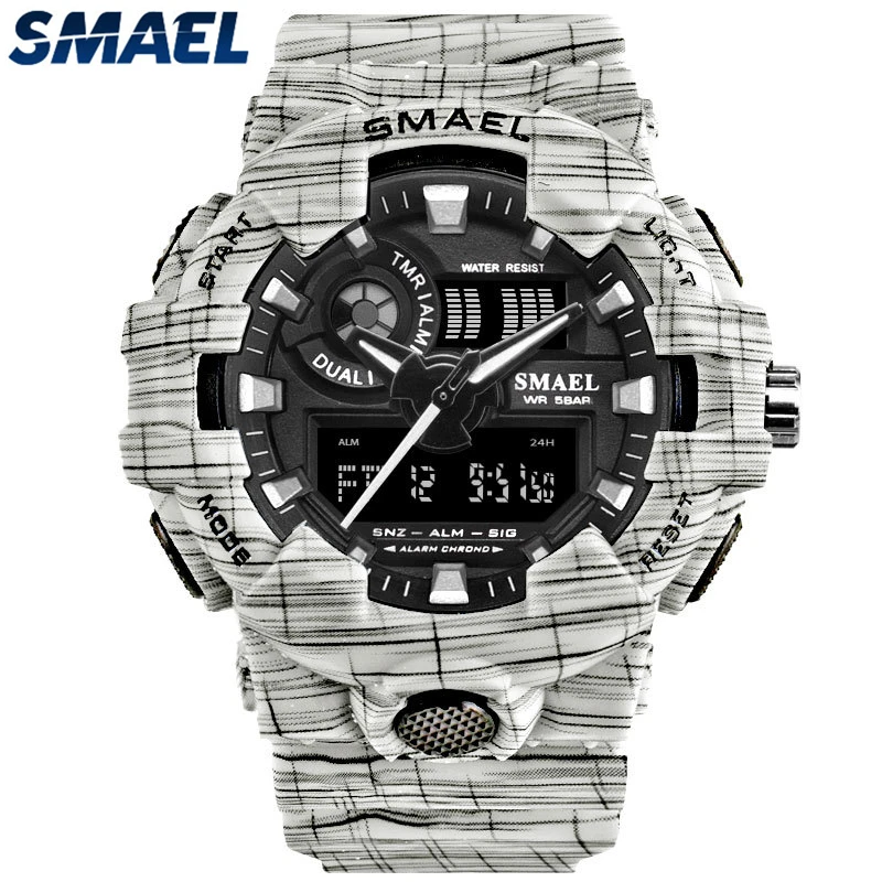 Часы наручные SMAEL Мужские кварцевые брендовые Роскошные многофункциональные