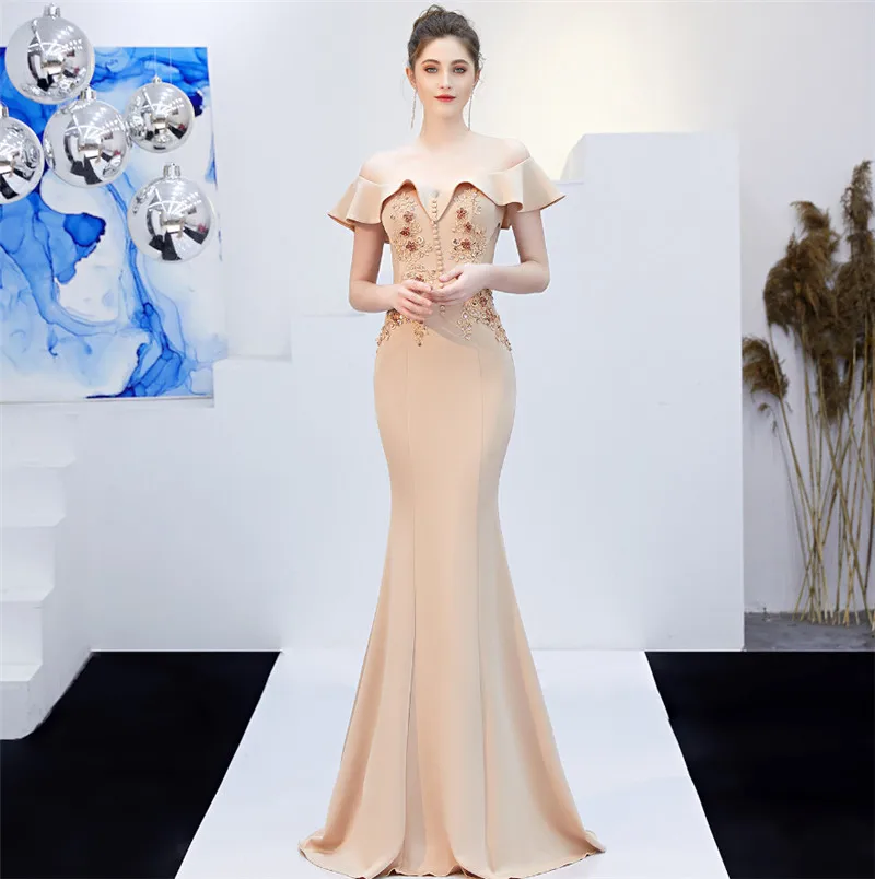 Элегантное Длинное Черное вечернее платье с блестками vestido de festa robe longue платья для