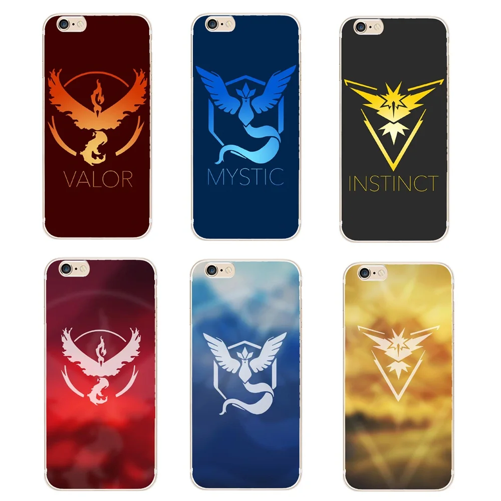 Pokemons Go Game Team Valor Mystic Instinct Soft Silicone Cases For iphone 6 6S 6Plus Plus Phone Cover TPU Coque |