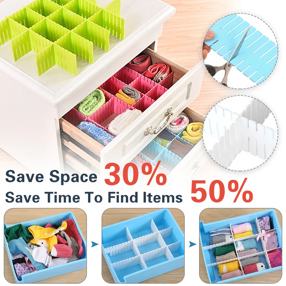 DIY органайзер для хранения косметики носков и белья коробка Регулируемый ящик