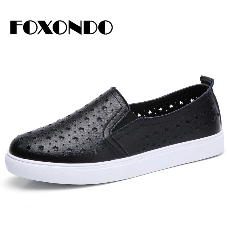 FOXONDO/2019 г. летние женские кроссовки на плоской подошве балетки лоферы без