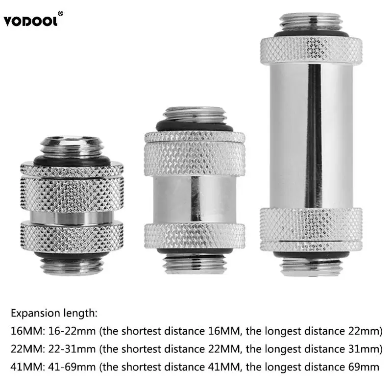 VODOOL двойной G1/4 водяное охлаждение расширительный соединитель адаптера 16-41 мм адаптер для ПК компьютер компоненты системы водяного охлаждения