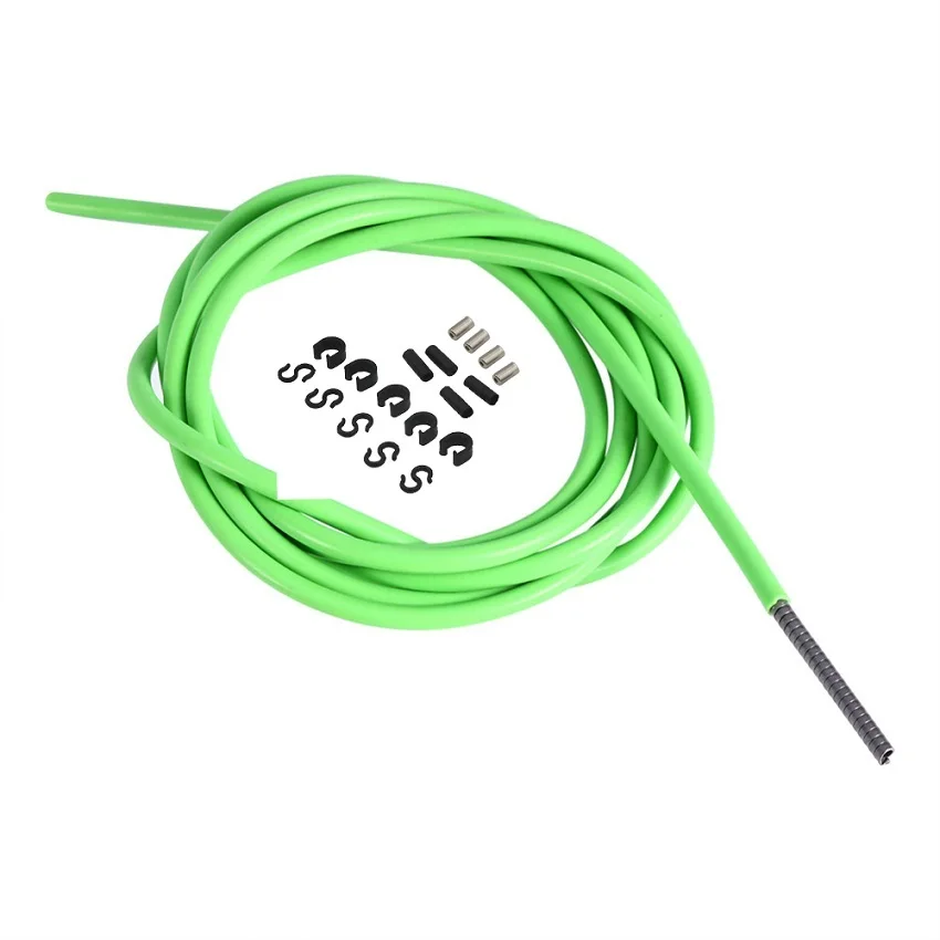 Brake cable green 2 м сменный корпус/shifter внешний кабель корпус для шоссейного велосипеда MTB велосипед выстроились кабель переключения корпус шланг комплект - Цвет: Brake cable green
