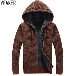 Новинка Осень 2021, мужская толстовка с капюшоном, зимняя плотная куртка, Мужская однотонная приталенная шерстяная меховая верхняя одежда 3XL