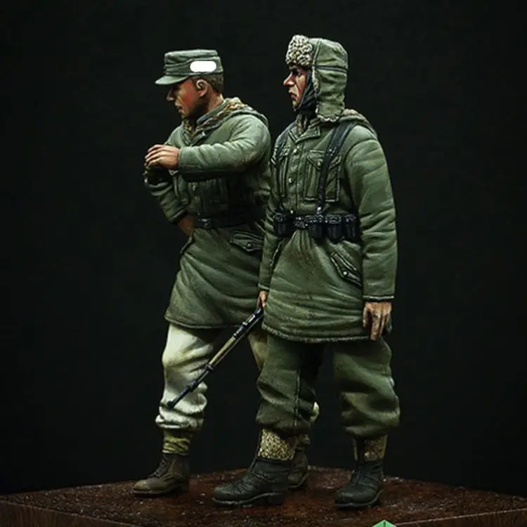 1/35 набор гренадеров 2 фигурки 4 головки в комплекте из смолы солдатиков GK военные