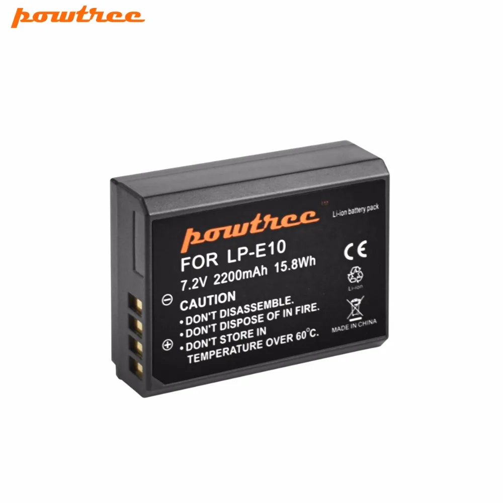 Powtree для Canon 1x7 2 V 2200 mAh LP E10 аккумуляторная литиевая батарея Замена LPE10 EOS Rebel T3 T5 T6