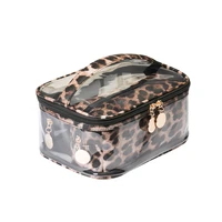 ladies leopard pvc cosmetic bag travel waterproof beauty makeup toiletry storage case lipsticks holder organizer accessories