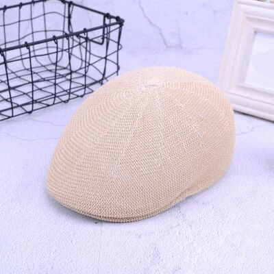 Новая мода лето женский берет шляпа Британский Повседневный кепки Gorras льняные солнцезащитные очки мужской солнцезащитный козырек дышащий соломенный берет кость - Цвет: beige