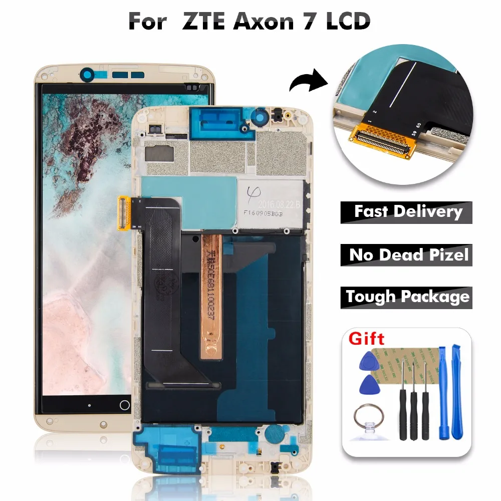 ЖК дисплей для ZTE Axon 7 A2017 U g дигитайзер панель сенсорного экрана в сборе + рамка
