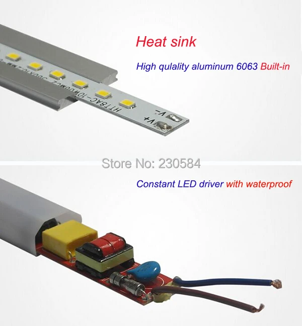 

Safety voltage DC 12V IP67 T8 tube light water resistance 6W 10W SMD2835 underwater tube, cold-resistance lighting