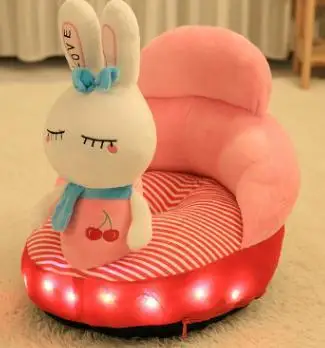 Pink Bunny Style BBSONG детское светящееся пение диван мультфильм животное дети плюшевое поддерживающее кресло Младенческая небьющаяся спина обучение сидение сиденье - Цвет: Pink Bunny Style