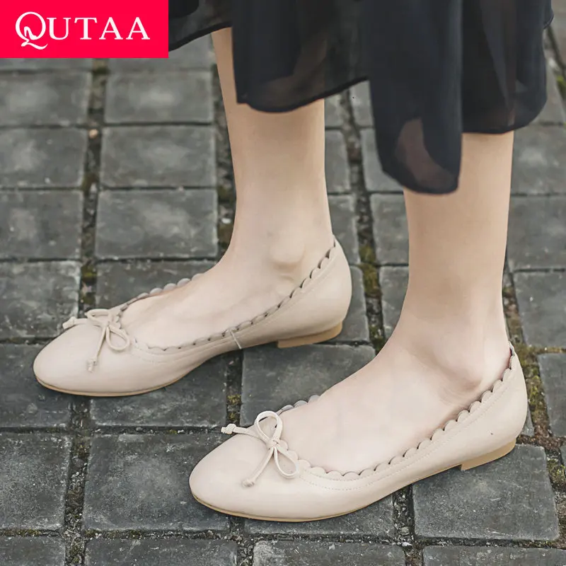 QUTAA/2019 женские туфли лодочки модная обувь на низком каблуке универсальные