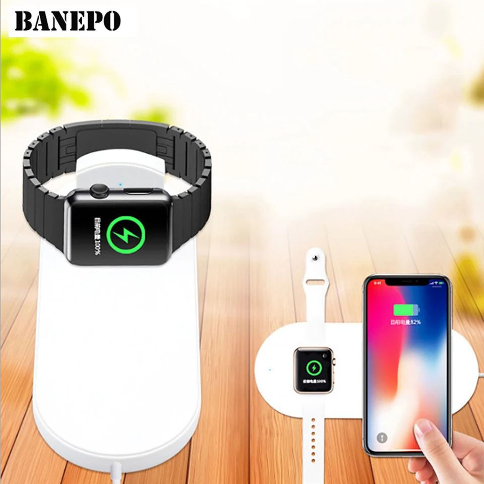 2 в 1 Qi быстро Беспроводной Зарядное устройство для Apple Watch 3 Iphone X 8 плюс Быстрая